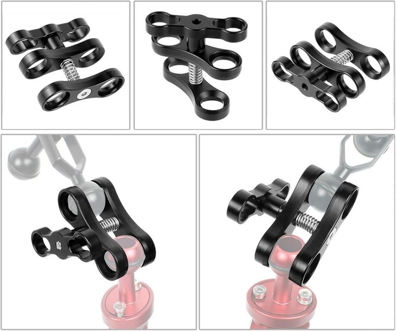 DIVJINGHAO 2 قطع مشبك كرة تحت الماء 1 بوصة لكاميرا الغوص، متوافق مع كاميرا GoPro وأذرع المصابيح (CLAMP-2) - Image 3